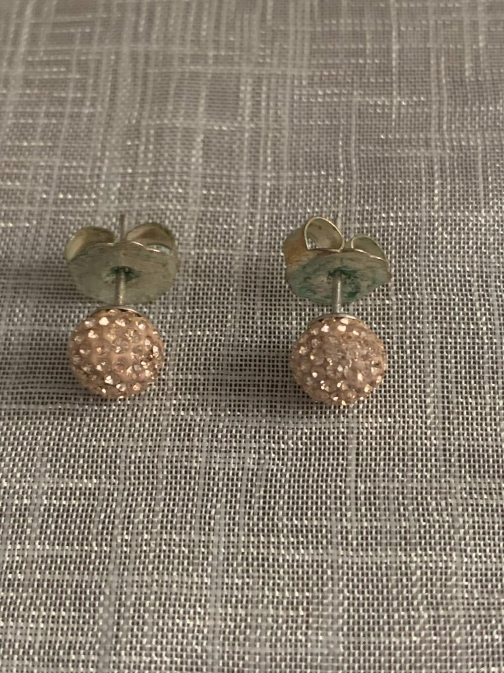 Hillberg & Berk Rose Gold Sparkle Ball Earrings